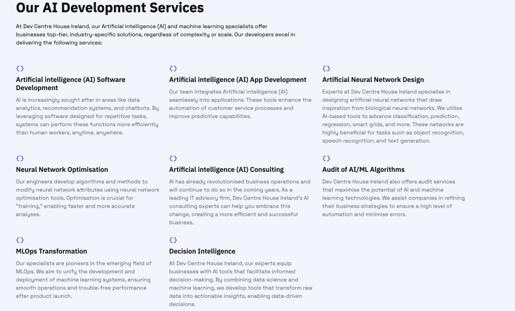 Business on AI Development Services