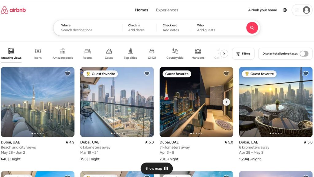 Interactive Website - AirBnB