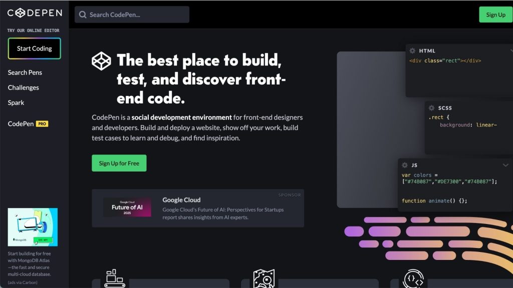 Interactive Website - Codepen