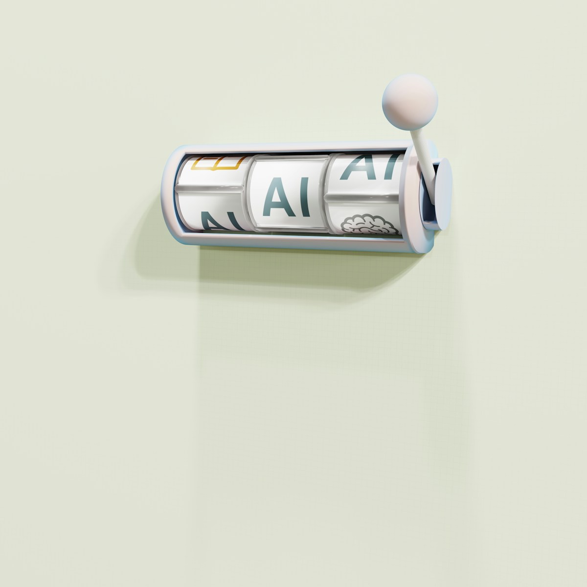 Slot machine with ai displayed on reels